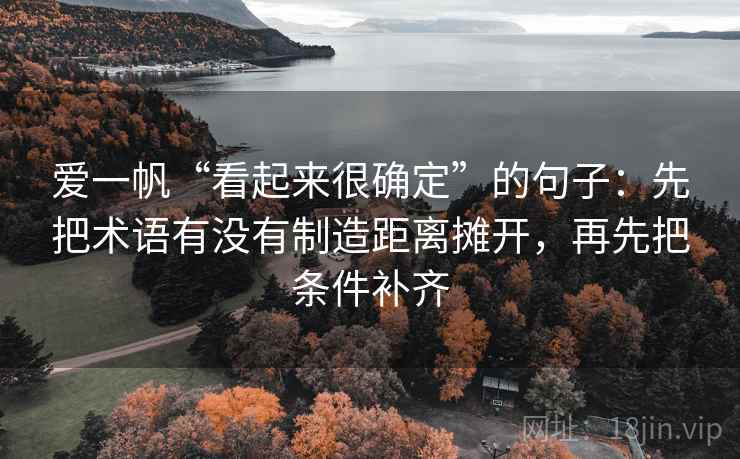 爱一帆“看起来很确定”的句子:先把术语有没有制造距离摊开,再先把条件补齐